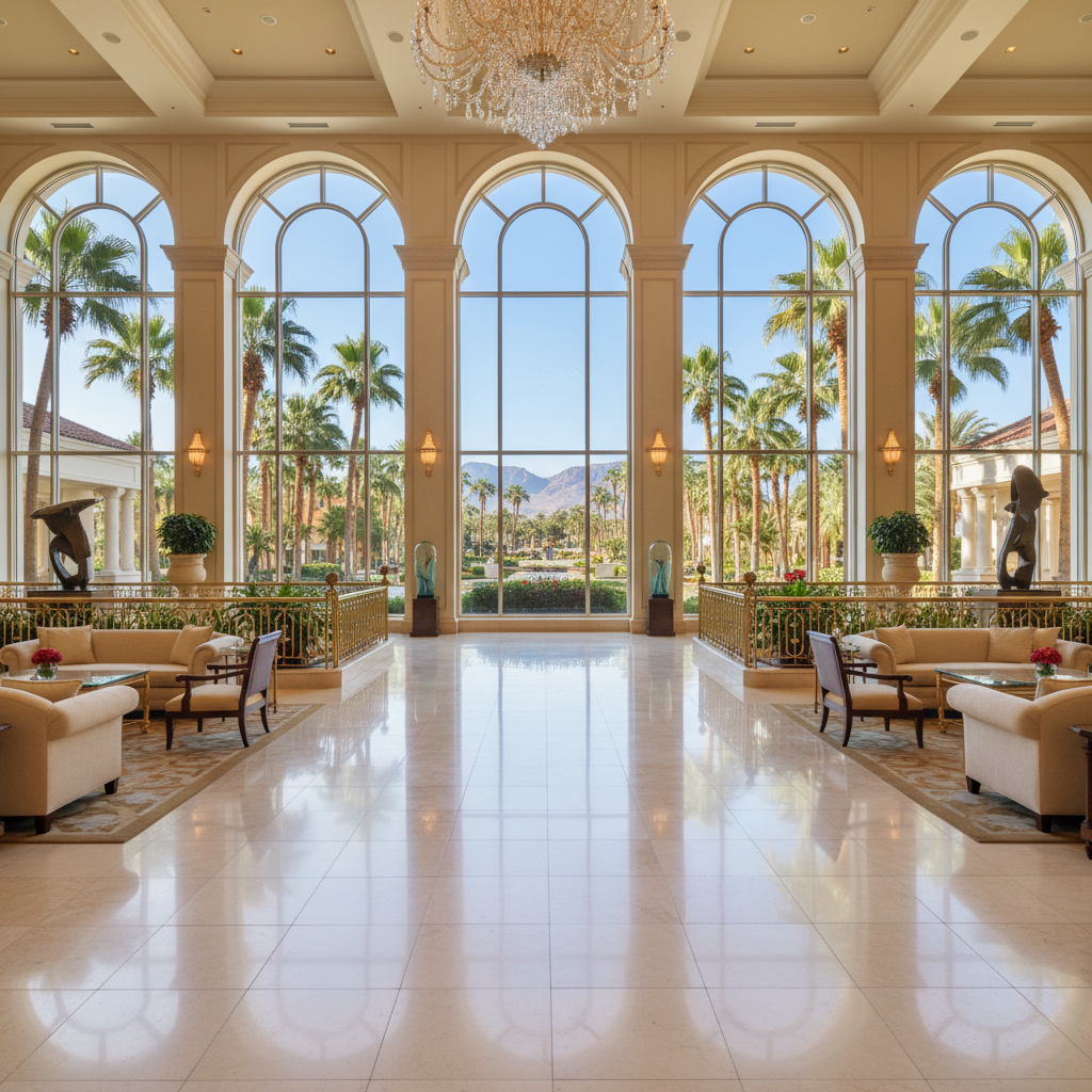 Limestone floor cleaning, honing and polishing service in Las Vegas