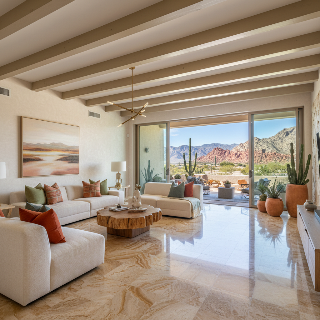 Stone restoration in Spring Valley Las Vegas — travertine and granite