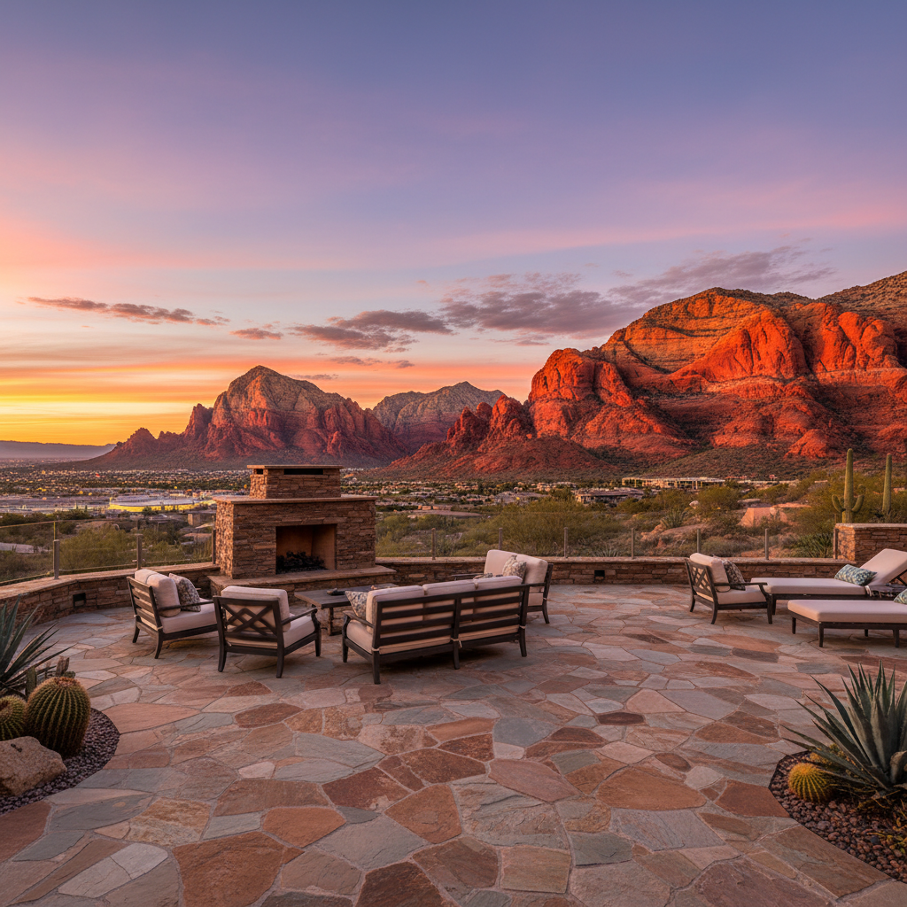 Natural stone restoration in Summerlin neighborhood Las Vegas